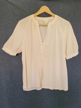 Sezane Silk Women’s Blouse Button Down Minimalist Quiet Luxury Capsule Wardrobe